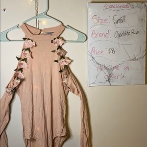 🌸 5 for $25 🌸 floral cold shoulder bodysuit
